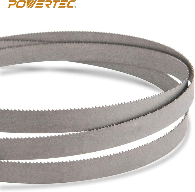POWERTEC مجموعة شفرات منشار الشريط بطول 59-1/2 بوصة لقطع الخشب والمعادن غير الحديدية، شفرات منشار الشريط لـ Wen 3959، Craftsman، Porter-Cable، Ryobi، Delta، B&D و Skil 9" منشار شريط، عبوة 2 (13701) - Image 2